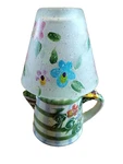 Julie Ueland Ceramic Glass Candle Holder Lamp 8 1/2" Tall 1999 Vintage. Fixed Price $22.00.