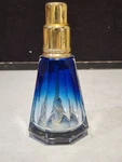 Lampe Berger France Art Deco Pyramid Blue Fade Glass Oil Burner Wick. Fixed Price $154.69.