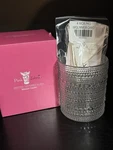 Pink Zebra Dotted Textured Glass Glimmer Candle. New!. Fixed Price $8.99.