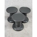Greenbrier International Matte Black Ribbed Ceramic Pillar Candle Holders Set 3. Fixed Price $29.98.