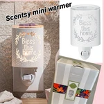 Scentsy Heart Home Mini Wax Warmer Nib White Bless This Metal Glowing. Fixed Price $37.17.