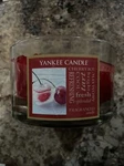 Yankee Candle Cherry Ice 17 Oz No Lid 3 Wick 15% Used Rare- Old Label. Fixed Price $29.90.