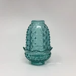 Wilkerson Glass Teal Blue Uv Pink Glow Hobnail Fairy Lamp Lite / Candle Holder. Fixed Price $129.99.