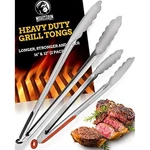 Mountain Grillers Tongs For Cooking Bbq - 12 16 Inch, Red Black. Fixed Price $24.08.