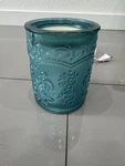 Pioneer Woman Amelia Teal Embossed Glass Scented Wax Warmer Full Size. Fixed Price $34.90.