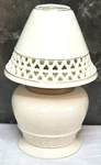 Aroma Glow Fragrance Oil Lamp Ceramic Lattice Shade W/ Gold Trim Vintage 1990S. Fixed Price $14.95.