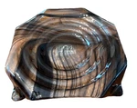 Kheops Intl Black Silver Dichroic Art Glass Footed Pillar Candle Holder Canada. Fixed Price $17.00.