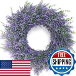 26" Lavender & Eucalyptus Wreath For Front Door, Porch, Window - Large Artificia. Fixed Price $64.22.