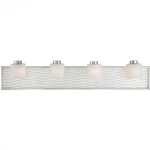 Polished Chrome And Wave Glass 4 Light Bath Wall With Led Strip $675. Fixed Price $143.99.