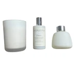 Casaluna Clarity Linen Spray Reed Diffuser Candle White Frosted Glass Set Of 3. Fixed Price $30.76.