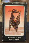 Magnifique Parfums Beveled Glass Oil Burner Cheetah Stained - New Open Box. Fixed Price $49.99.