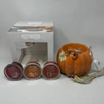 Yankee Candle Scenterpiece Easy Warmer Orange Fall Pumpkin + 3 Cups. Fixed Price $59.95.