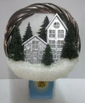 Bath & Body Works Wallflower Diffuser Plug Light Up Snow House Trees Shield. Fixed Price $20.89.