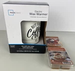 Mainstays Electric Wax Warmer + 2 Scented Packs, But First Coffee Ceramic. Fixed Price $10.99.