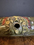 Southwestern Style Wooden Incense Burner Box Native Chief Design Feather Motif. Fixed Price $28.95.