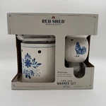 New Red Shed Rooster Floral Blue White Wax Warmer Gift Set Tsc Farmhouse. Fixed Price $30.00.