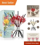 Elegant Cocodor Reed Diffuser With Preserved Real Flowers - 6.7OZ Black Cherry. Fixed Price $28.99.