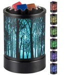 Black Forest Wax Warmer With 7-COLOR Led, Metal Oil Lamp Home Fragrance Deco. Fixed Price $18.99.