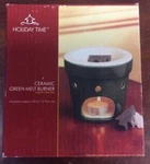 Holiday Time Ceramic Green Melt Burner Home Fragrance Oil Difusser. Fixed Price $19.99.