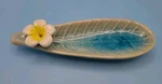 Ceramic Incense Burner Holder Blue Long Leaf Meditation Spa Home Decor. Fixed Price $9.89.