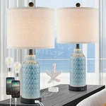 Ceramic Table Lamps For Bedroom Set Of 2,TOUCH 22.5 Inches, BLUE-2PK. Fixed Price $124.47.
