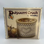 Vintage 1988 Rival Potpourri Crock Blue Heart Country Cottage Orig. Receipt. Fixed Price $39.97.