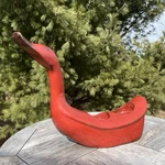 Rustic Wood Red Duck Candle Plant Holder Decoy Folk Art French Country Bird. Fixed Price $34.99.