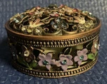 Round Floral Rhinestone Jewelry Trinket Box 2"3/4X1"1/2 From Hobby Lobby. Fixed Price $9.99.
