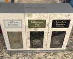 Bellevue 6OZ. Reed Diffuser, Set Of 3 Midnight Fig, Saffron Bloom, Leather Ember. Fixed Price $29.97.