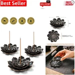3-PACK Brass Lotus Incense Holders Durable And Detachable Ash Catchers. Fixed Price $17.99.