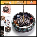 Crystal Lotus Incense Stick Holder - Ceramic Burner For Aromatherapy & Meditatio. Fixed Price $51.99.