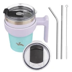 Konokyo 10 Oz Tumbler With Handle 2 Straw Ounces, Lavender Green. Fixed Price $16.94.