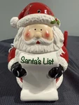 Scentsy Santa's List Christmas Full Size Ceramic Wax Warmer +bulb +box+marker. Fixed Price $20.00.
