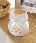 Zings & Thingz White Ceramic Owl Shape Oil Warmer For Home Decor Collectible. Fixed Price $24.54.