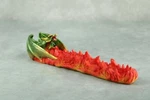 Fujima Volcano Island Dragon Fire Polystone Incense Stick Burner 10.5". Fixed Price $21.95.