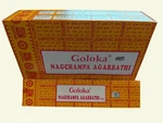Goloka Nagchampa Incense Sticks - Full Case (12 Boxes X16G) All Natural. Fixed Price $24.00.