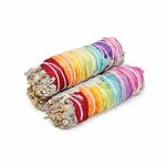 Sage Smudge Sticks 4" 7 Chakras Rose Petals White 3 Pack Cleansing. Fixed Price $8.99.
