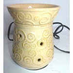 Scentsy Wax Electric Candle Warmer Angora Tan Swirls-scrolls Pattern Ceramic. Fixed Price $19.99.