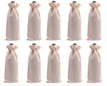 Viamto Burlap Wine Bags Drawstring Lining Beige 15X35CM 10PCS. Fixed Price $13.26.