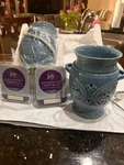 2 Joy Mangano Forever Fragrant Blue Heart Warmer & Wax Melts Ceramic-new. Fixed Price $29.99.