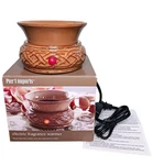 New Vtg Pier 1 Imports Brown Ceramic Electric Fragrance Oil / Wax Melts Warmer. Fixed Price $16.95.