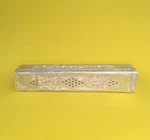 Incense Box Silver Painted Wood Hinged Storage Case For Joss Stick Made India. Fixed Price $15.50.