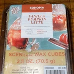 Sonoma Scented Wax Cubes Melts, Vanilla Pumpkin Latte - Delicious Aroma New. Fixed Price $7.95.