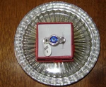 Jackpot Candle Ring Sz 8 Beautiful Blue Cz With Loop Inside. Fixed Price $5.00.